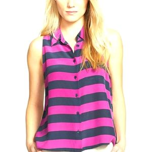 Equipment Mina Stripe Silk Top
